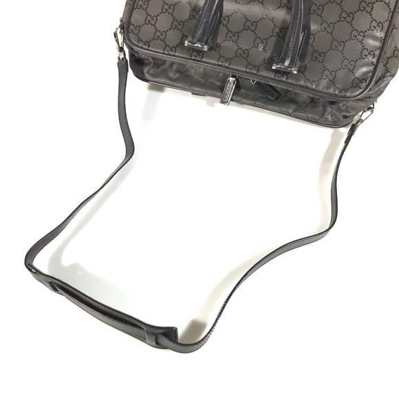 325174F V Gucci Shoulder Bag GG Boston Black Nylon - Picture 6 of 12